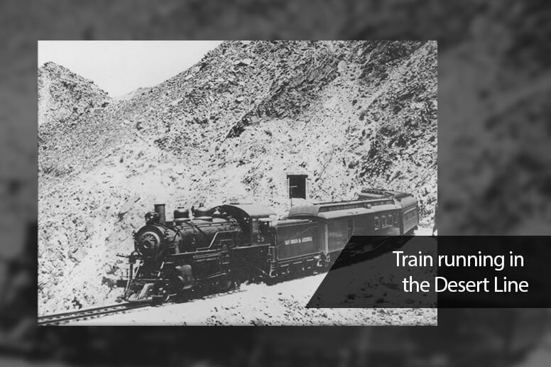 Train running in the Desert Line